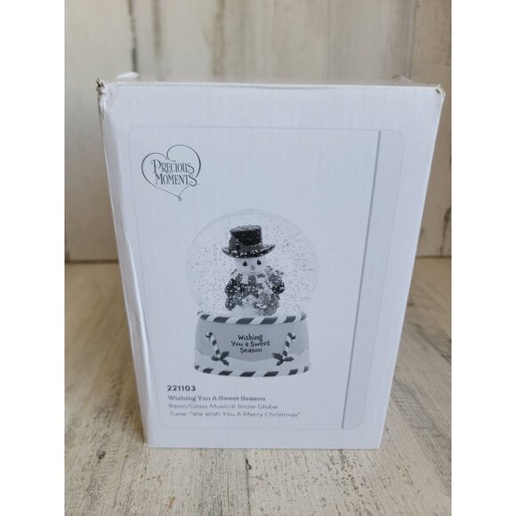 Precious Moments wishing you a sweet season musical snow globe 221103 Xmas figur - Picture 1 of 7